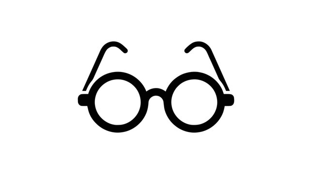 Vector illustration of simple icon of round glasses, vector illustration on a transparent background