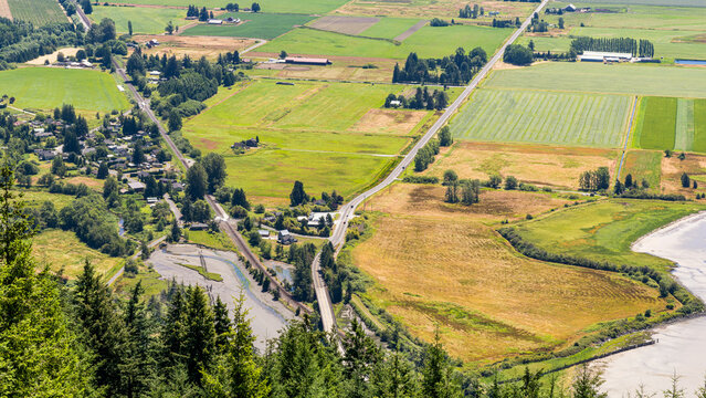 Panoramic Views of Samish Bay from Samish Overlook, Washington, USA