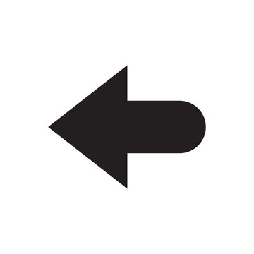 Rounded left arrow icon, bold backward navigation symbol for interface controls, road guidance and directional wayfinding, PNG with transparent background