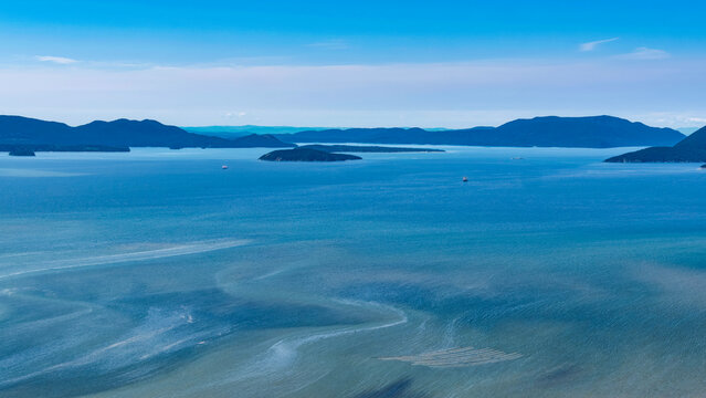 Panoramic Views of Samish Bay from Samish Overlook, Washington, USA