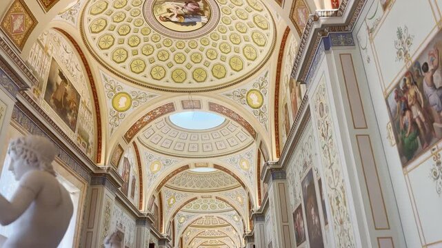 The interiors of the Raphael Loggia in the Hermitage Museum in St. Petersburg, Russia.