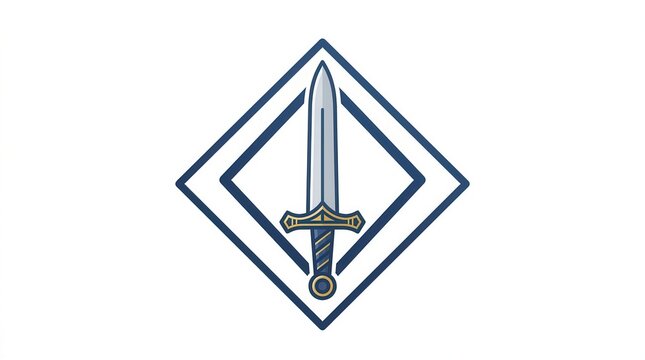 sword in diamond shape logo
