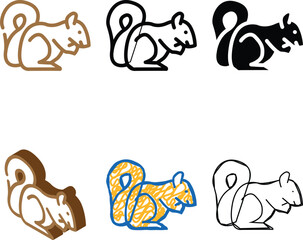 Obraz premium squirrel wild animal color icon vector. minimal squirrel wild animal sign. isolated symbol illustration