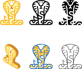 Obraz premium cobra snake color icon vector. cobra snake sign. isolated symbol variations illustration