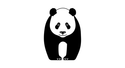 Giant panda bear front view stylized character © torr