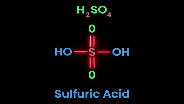 Sulfuric Acid molecular structure, Sulfuric acid is a strong acid. Sulfuric acid reacts with active metals such as zinc, iron to produce hydrogen gas. Chemical structural formula of Sulfuric . H2SO4