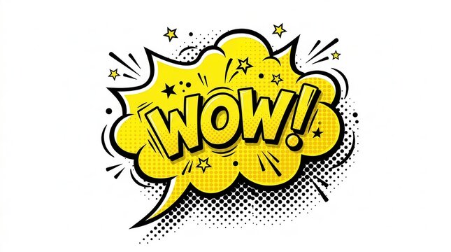 comic speech bubble with wow