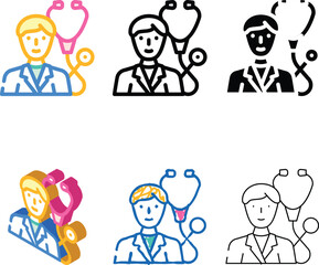Fototapeta premium pulmonologist doctor color icon vector. pulmonologist doctor sign. isolated symbol range illustration
