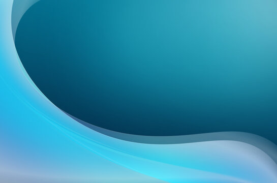 Abstract Teal and Cyan Fluid Background with Elegant Wave Shapes, Modern Soft Gradient Backdrop for Wellness Branding and Web Design