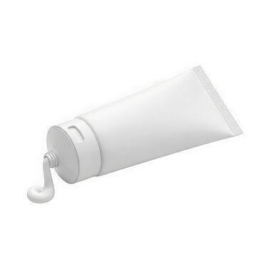 White cosmetic tube with cream