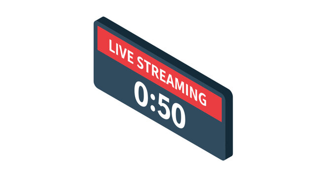 Isometric live streaming digital timer interface