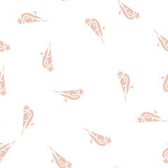 Obraz premium bullfinch bird glyph vector seamless pattern. bullfinch bird signthin illustration