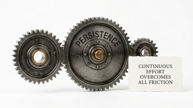 Gears symbolizing persistence and continuous effort