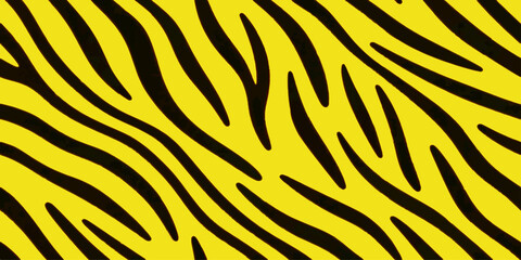 Seamless Tiger and Zebra Skin Texture Pattern with Black Stripes Natural Fur Animal Print Background for Safari Wildlife Fabric Wallpaper Vector Illustration © MDJAHIRULISLAM