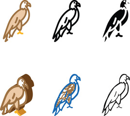 Obraz premium eagle bird color icon vector. eagle bird sign. isolated variants symbol illustration
