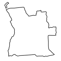 Angola black outline map isolated on a transparent background  © lacrimoza