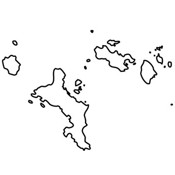 Seychelles black outline map isolated on a transparent background 