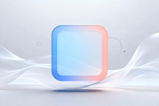 Abstract pastel geometric background with rounded square frame