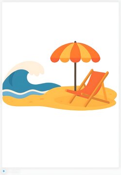 beach and umbrella
