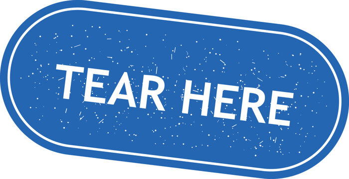 Tear here perforated line graphic design element for packaging labels