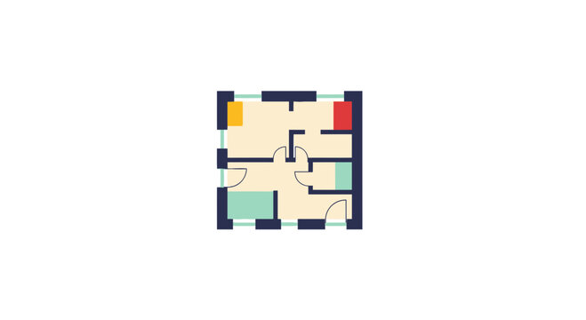 Small apartment architectural floor plan layout