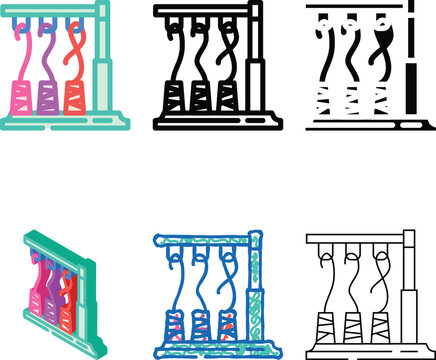 thread spools embroidery looks hobby color icon vector. thread spools embroidery hobby sign. isolated symbol illustration