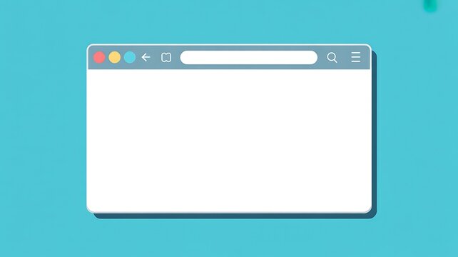 Empty web browser window on a blue background