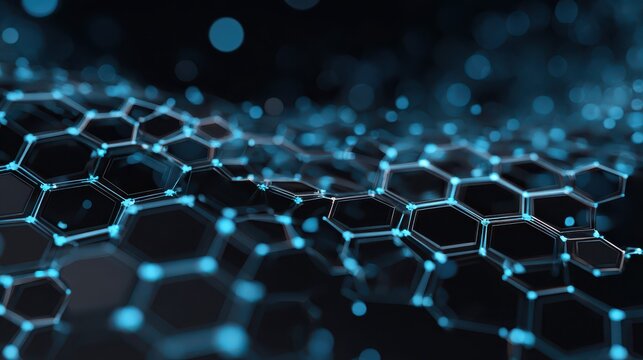 Abstract Hexagon Network for Technology Design, Geometric abstract design featuring a hexagon network