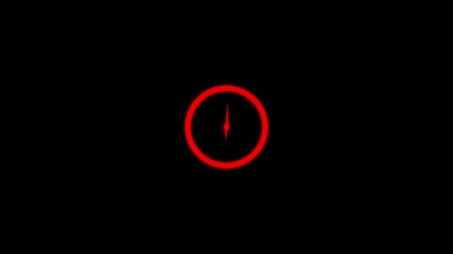 Clock spinning, watch animation on white background with alpha channel. Clock icon flat style. 12 hours clock dial , twenty-four hours time lapse animation. Analog clock spinning animation