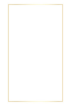 Gold frame png element, rectangle design, transparent background