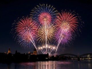 Fototapeta premium fireworks over the city