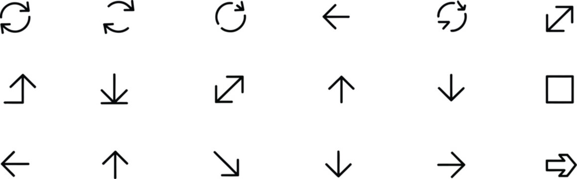 Navigation arrow icons featuring web page direction symbols for user interface, website buttons, app navigation, and seamless digital experiences.