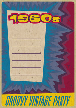 1950s - 1960s Abstract Background, Atomic Age Colors and Style, Space Age Poster Template, Aged Texture Pattern