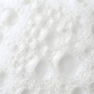 Abstract bubble pattern with interconnected hexagonal and circular shapes forming a translucent geometric grid on white background