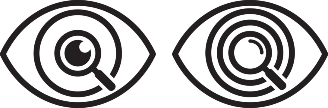 eye search icons collection vision lookup and inspection vector illustration