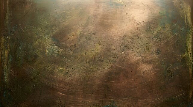 Abstract painterly blurred landscape texture with earthy brown green tones