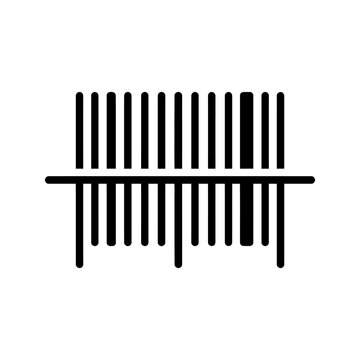 Barcode line icon black, vector illustration on transparent background.