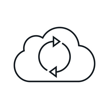 Cloud sync icon with circular arrows representing data storage transfer.