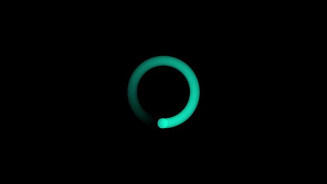Animation of a loading spinning load wheel. Waiting for download. White circle on a black isolated background. loading wheel oval graphic animation spinning on transparent background.4k