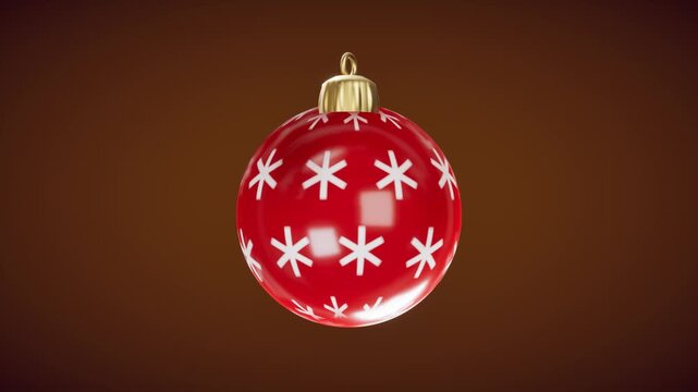 Red holiday ornament with white star patterns. 3d rendering