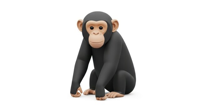 A chimpanzee sitting on ground.