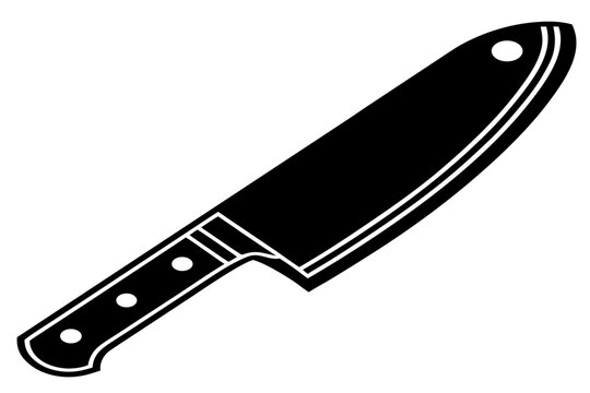 kitchen knife black icon vector, knife silhouette art 
