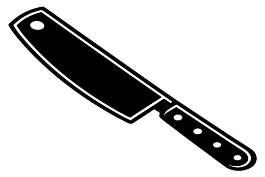 kitchen knife black icon vector, knife silhouette art 
