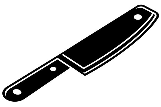 kitchen knife black icon vector, knife silhouette art 
