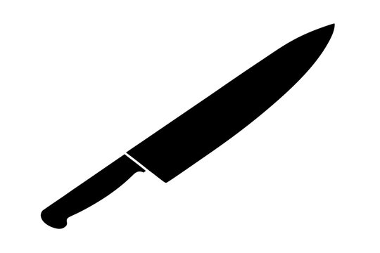 kitchen knife black icon vector, knife silhouette art 
