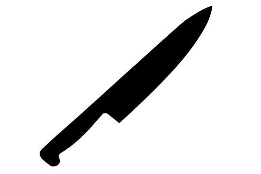 kitchen knife black icon vector, knife silhouette art 
