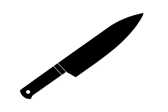 kitchen knife black icon vector, knife silhouette art 
