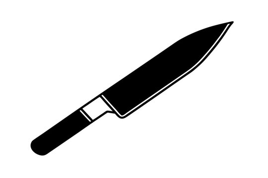 kitchen knife black icon vector, knife silhouette art 
