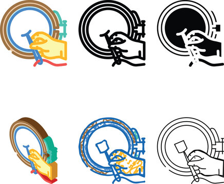hands embroidery hobby color icon styleset vector. hands embroidery hobby sign. isolated symbol illustration