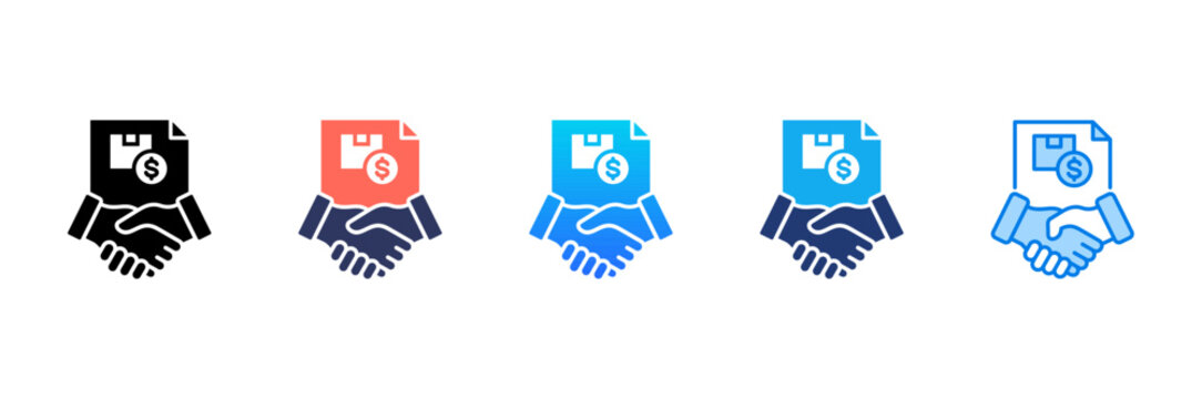 Logistics Agreement Icon sheet multiple style collection